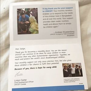 UNICEF Donor Update!